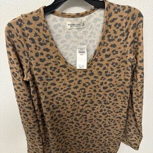 Abercrombie & Fitch Tan Fitted Blouse